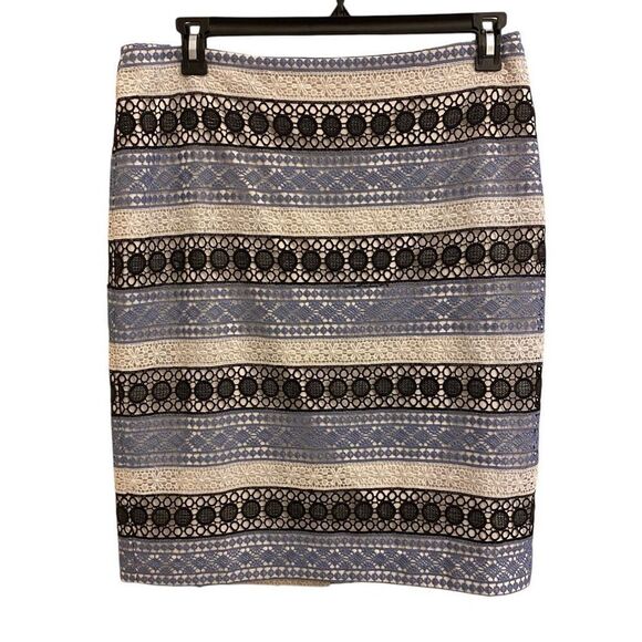 Talbots Lace Stripe Pencil Skirt Size 12 - Picture 1 of 15